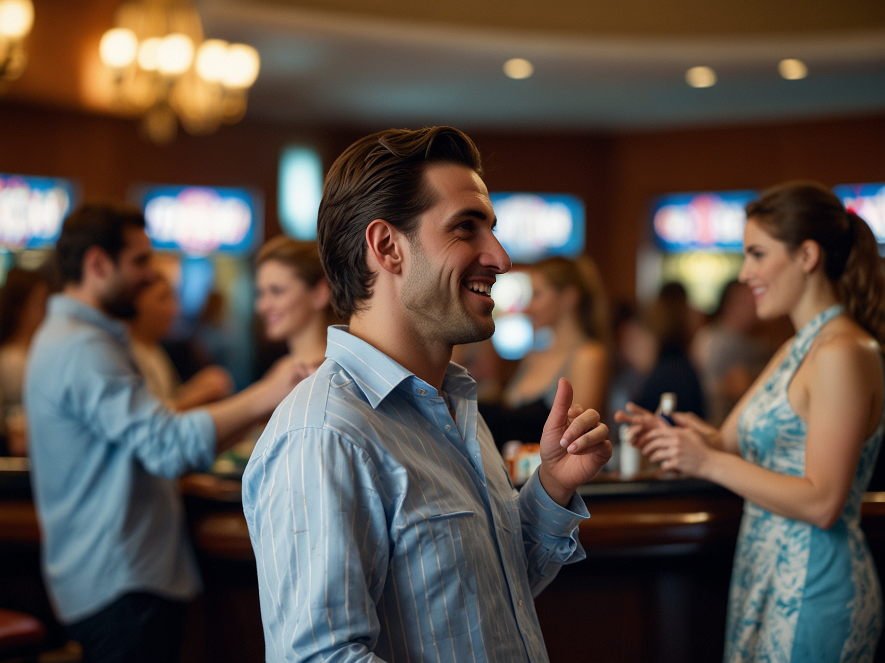 Ambiente festivo con hinchas y colores celeste y blanco